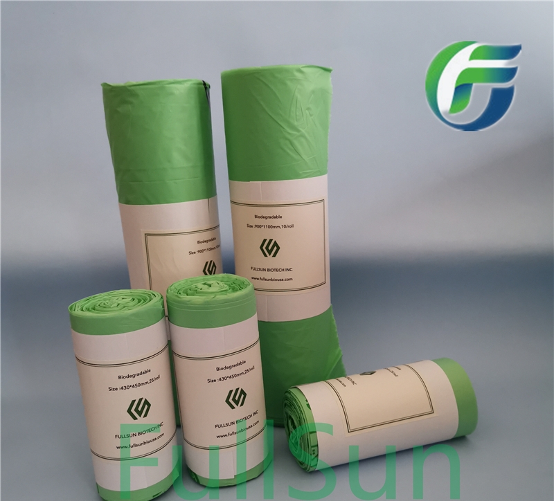 Large Biodegradable Trash Can Kitchen Bag Waste Black Printing Customized Eco TUV Certification Flat Bottom Easytear 100%Compostable Garbage Bag